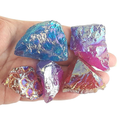 Aura Quartz Dragon Rocks, Colourful Plated Quartz Rough Crystal Stones - TK Emporium