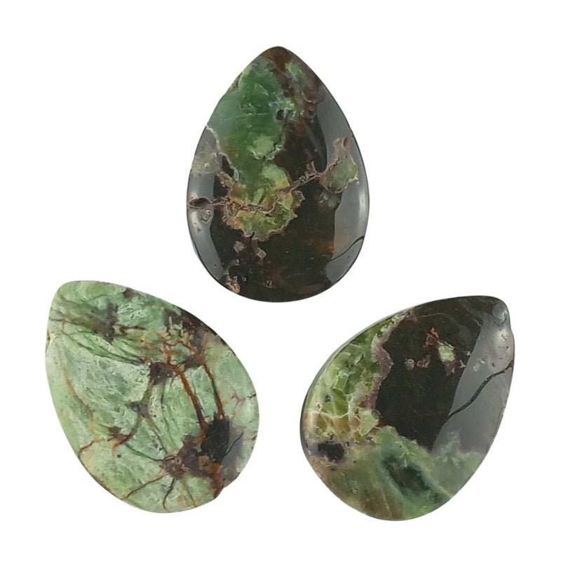 Australian Bloodstone Brown Crystal Teardrop Beads with Large 2mm Hole - TK Emporium