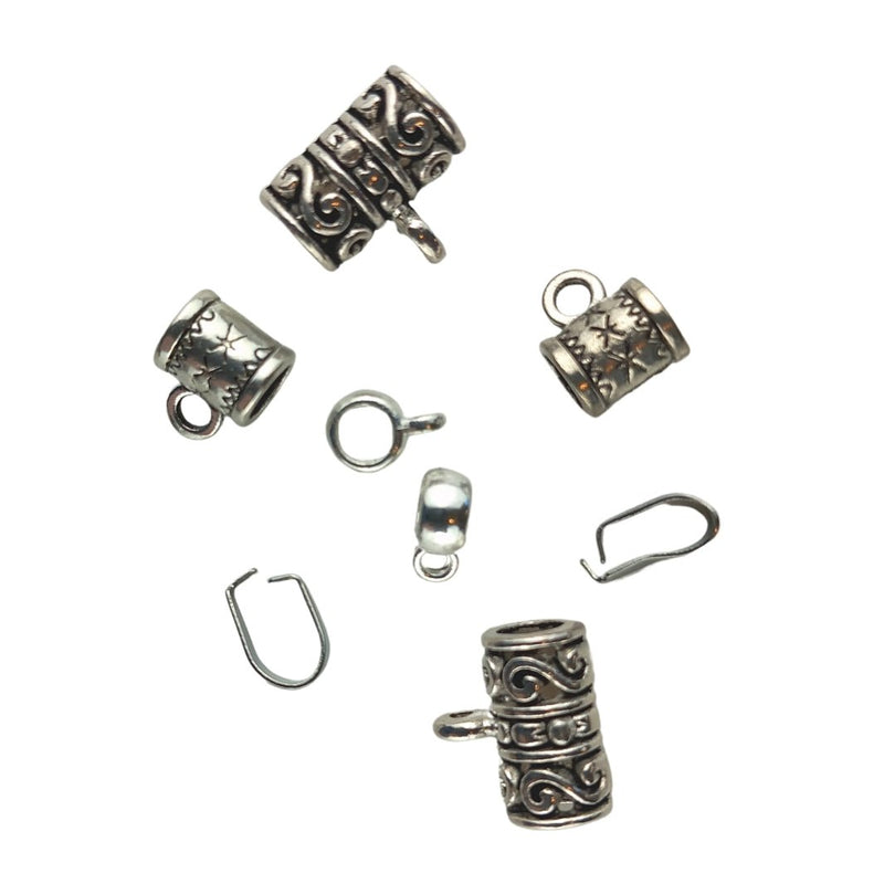 Bail Charm Hanger Jewellery Making Starter Set, 8 Assorted Pieces - TK Emporium