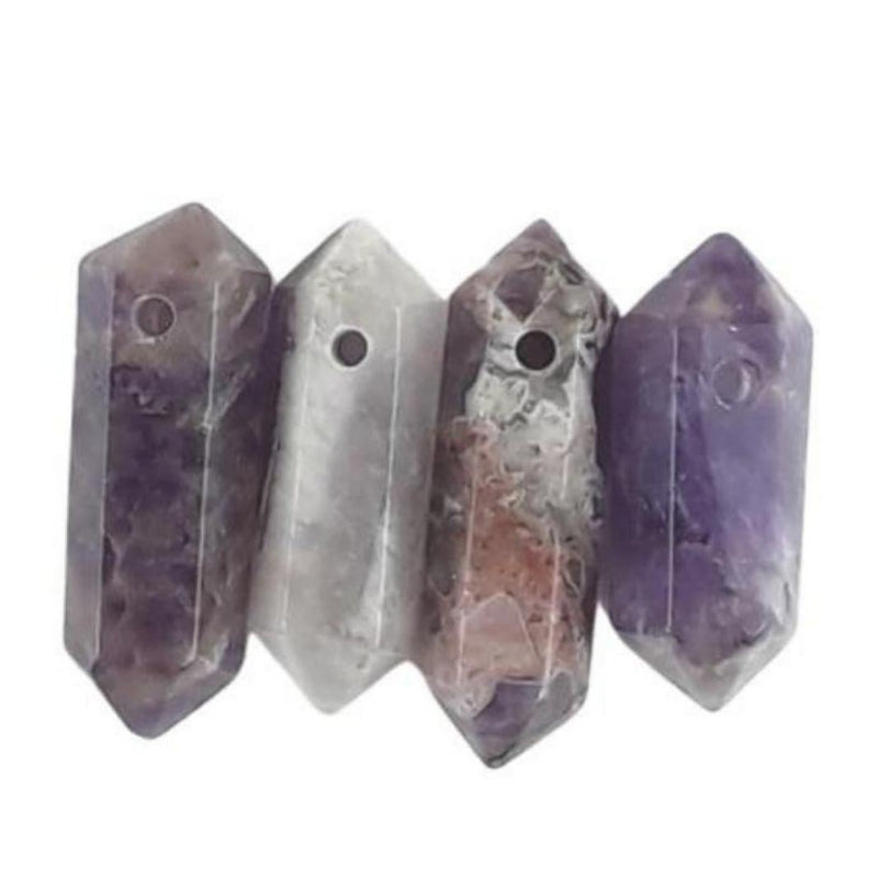 Banded Amethyst Double Terminated Gemstone Beads - Choice of Sizes - TK Emporium