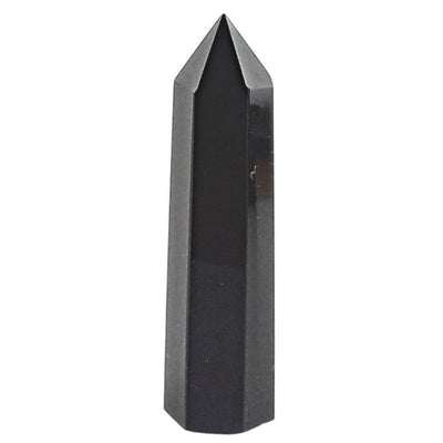 Black Obsidian Crystal Point, Gemstone Tower / Obelisk from Mexico - TK Emporium