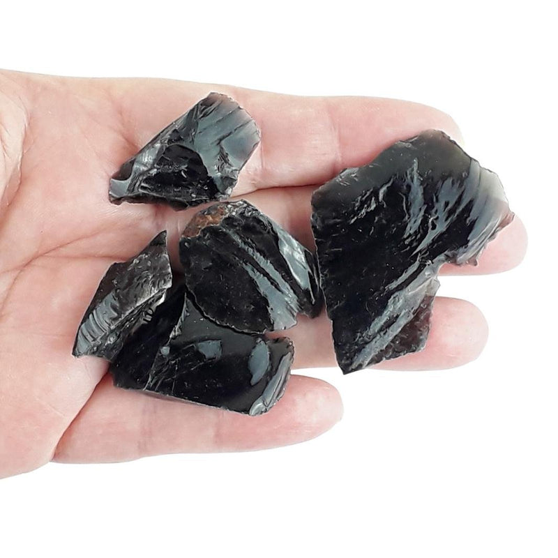 Black Obsidian Rough, Raw Crystal Stones from Mexico - Choice of Sizes - TK Emporium