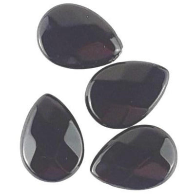 Black Onyx Agate Small 18 x 13mm Faceted Teardrop Shape Gemstone Beads - TK Emporium