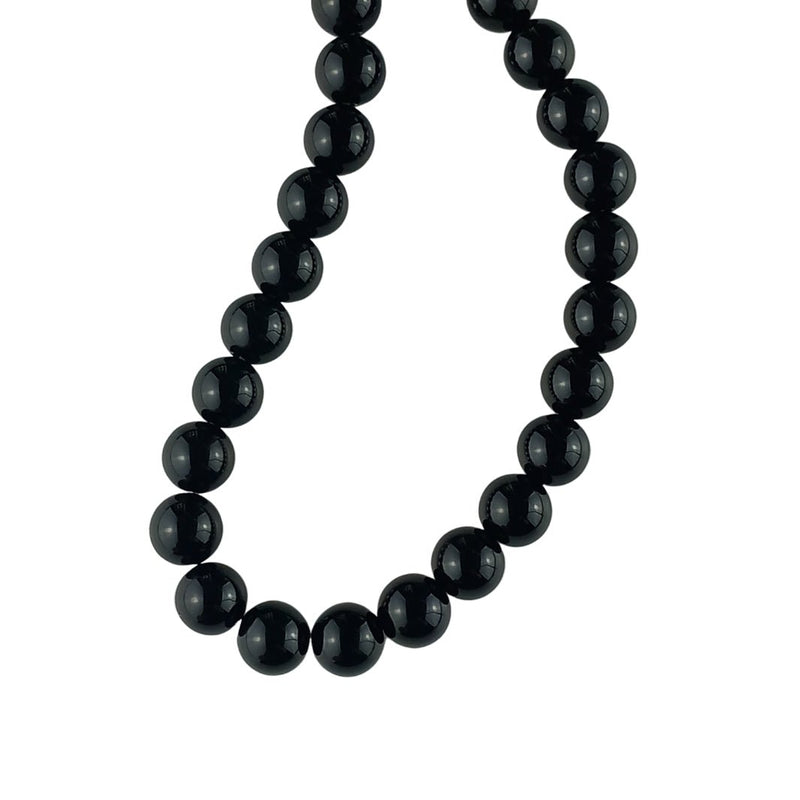 Black Onyx Round 8 mm Crystal Gemstone Beads with 1 mm Hole - TK Emporium