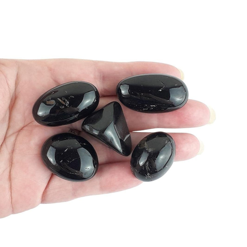 Black Tourmaline Crystal Tumblestones from Brazil - Choice of Sizes - TK Emporium