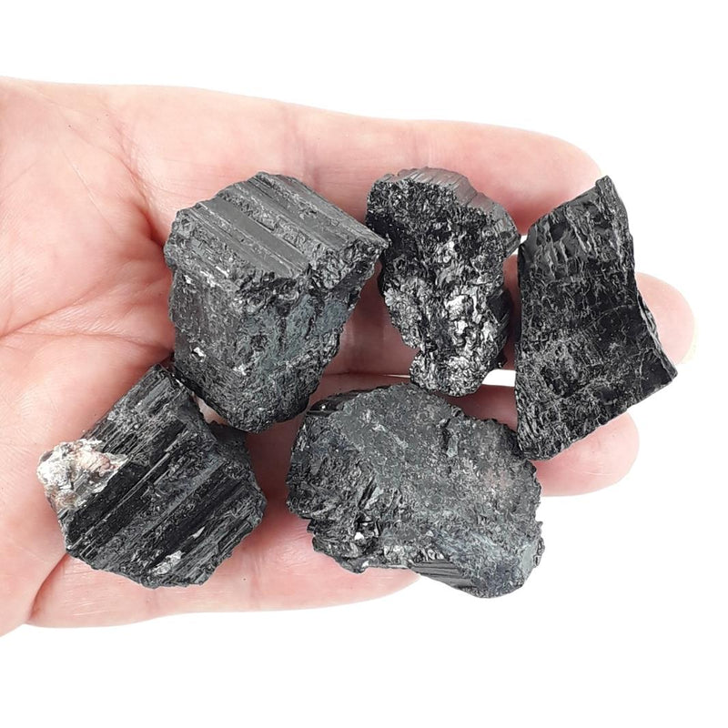 Black Tourmaline Rough Crystal Stones from Brazil - Choice of Sizes - TK Emporium