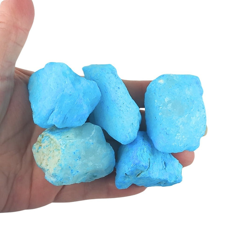 Blue (Dyed) Aragonite Rough Crystal Stones from North Africa - TK Emporium