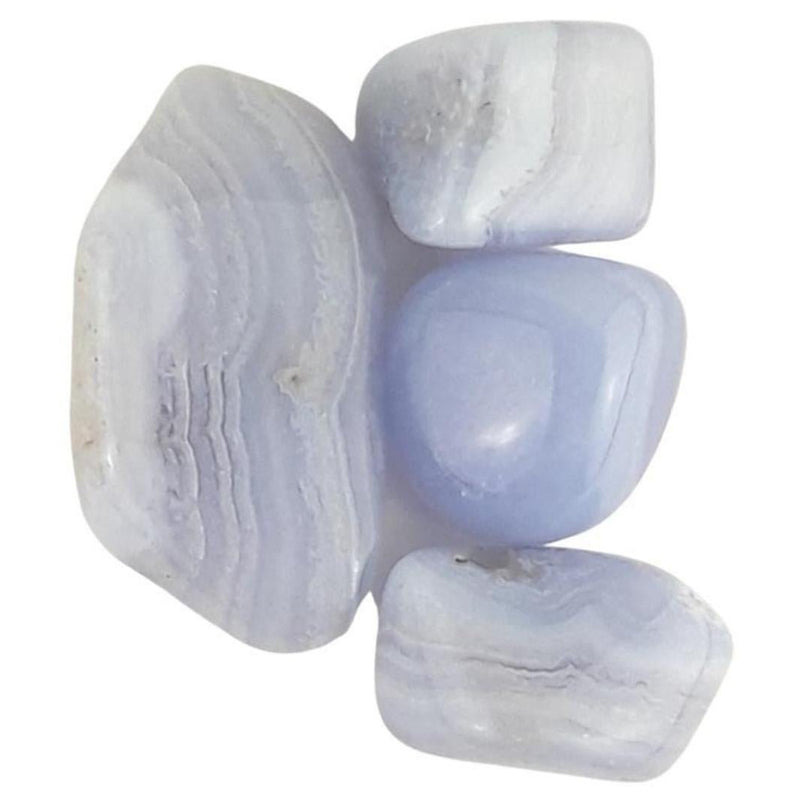 Blue Lace Agate Crystal Tumblestones from Kenya - Choice of Shape/Size - TK Emporium