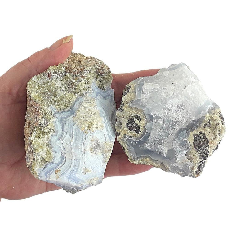 Blue Lace Agate Rough, Raw Crystal Stones from Kenya - Choice of Sizes - TK Emporium