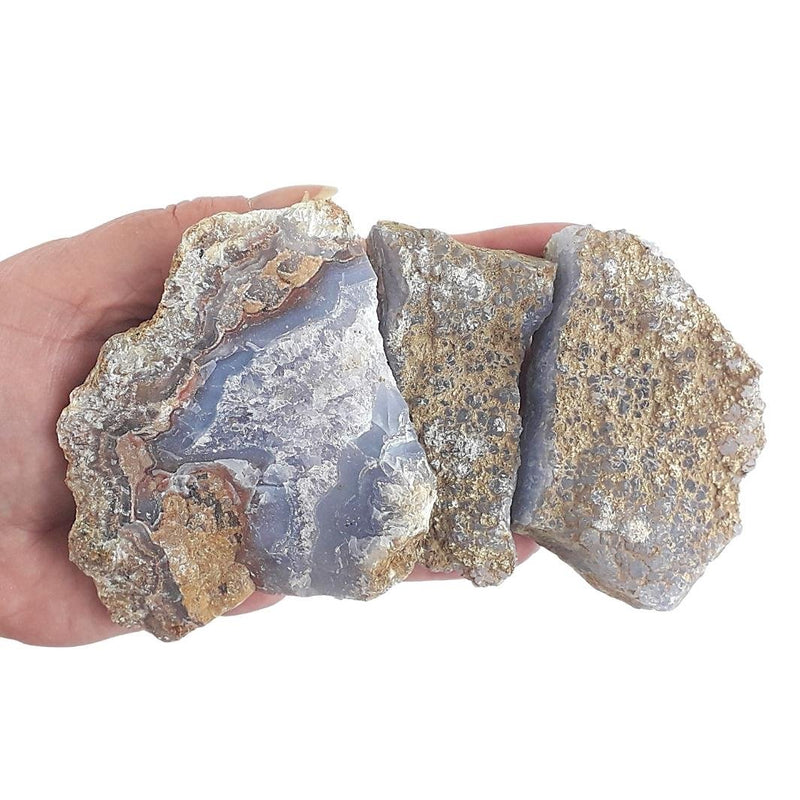 Blue Lace Agate Rough, Raw Crystal Stones from Kenya - Choice of Sizes - TK Emporium