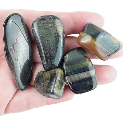 Blue Tigers Eye Crystal Polished Tumblestones from South Africa - TK Emporium