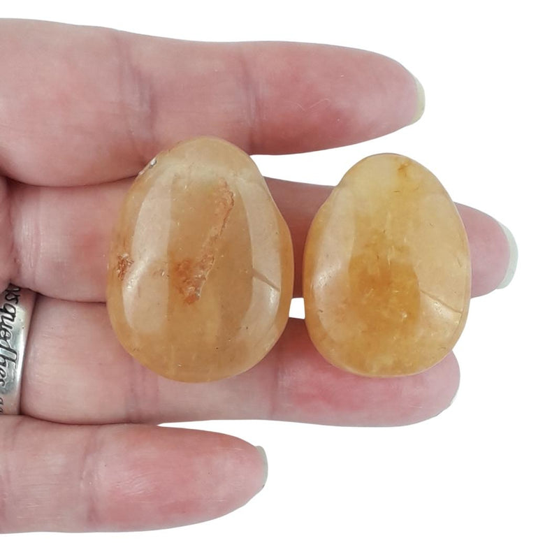 Carnelian Orange Drilled Crystal Tumblestone Beads with Large 2mm Hole - TK Emporium