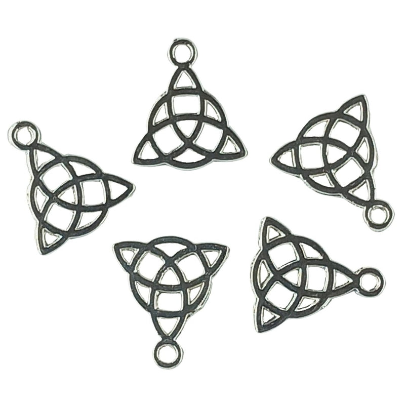 Celtic Knot Small Size Silver Plated Metal Charm 17 x 15 mm - TK Emporium
