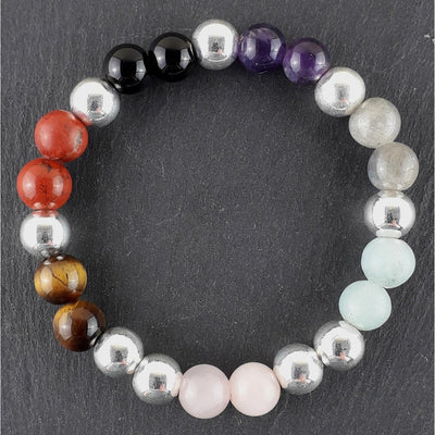 Chakra 8 mm Gemstone Beads Crystal Stretchy Elastic Bracelet - Small - TK Emporium
