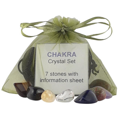 Chakra Balancing Crystal Set, 7 Gemstones with Information Sheet - TK Emporium