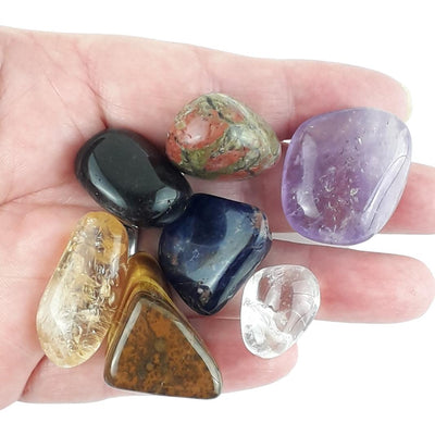 Chakra Balancing Crystal Set, 7 Gemstones with Information Sheet - TK Emporium