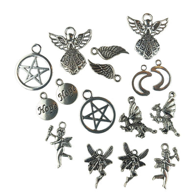Charm Jewellery Making Starter Set, Assorted Silver Colour Charms - TK Emporium
