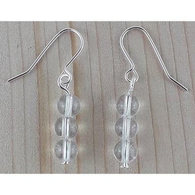 Clear Quartz 6 mm Gemstone Crystal Drop Earrings - Choice of Hooks - TK Emporium