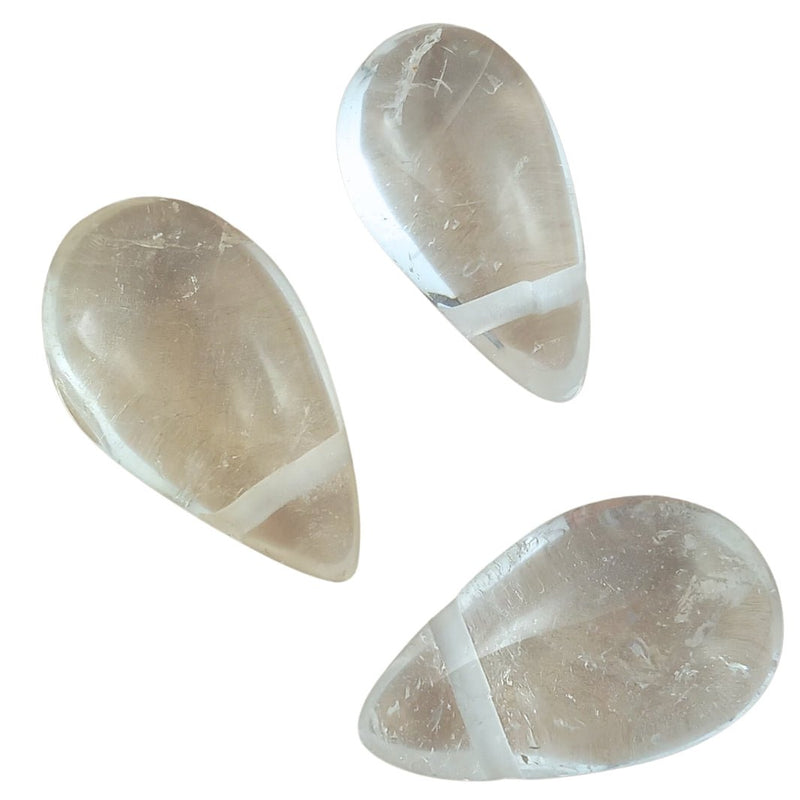 Clear Quartz Crystal Teardrop Beads with Large 2 mm Drilled Hole - TK Emporium