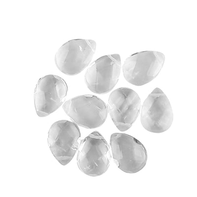Clear Quartz (Rock Crystal) 18 x 13mm Faceted Teardrop Gemstone Beads - TK Emporium