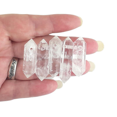 Clear Quartz (Rock Crystal) Double Terminated Beads - Choice of Sizes - TK Emporium