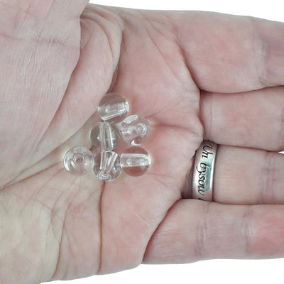 Clear Quartz (Rock Crystal) Round 8 mm Gemstone Beads, Large 2 mm Hole - TK Emporium