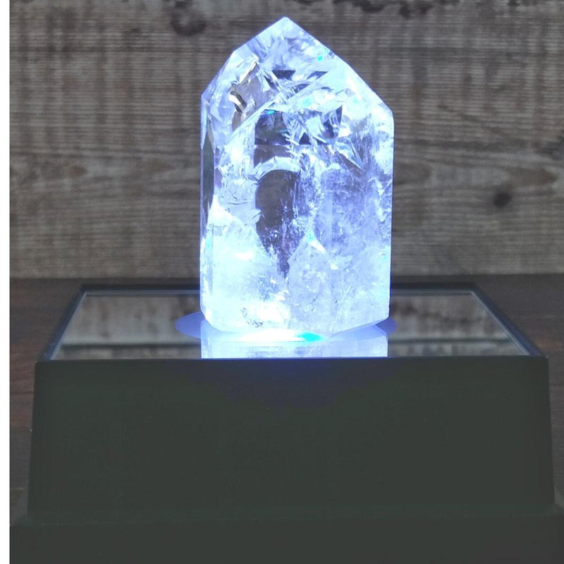 Colour Changing LED Light Block Crystal / Mineral Display Stand 5x8cm - TK Emporium