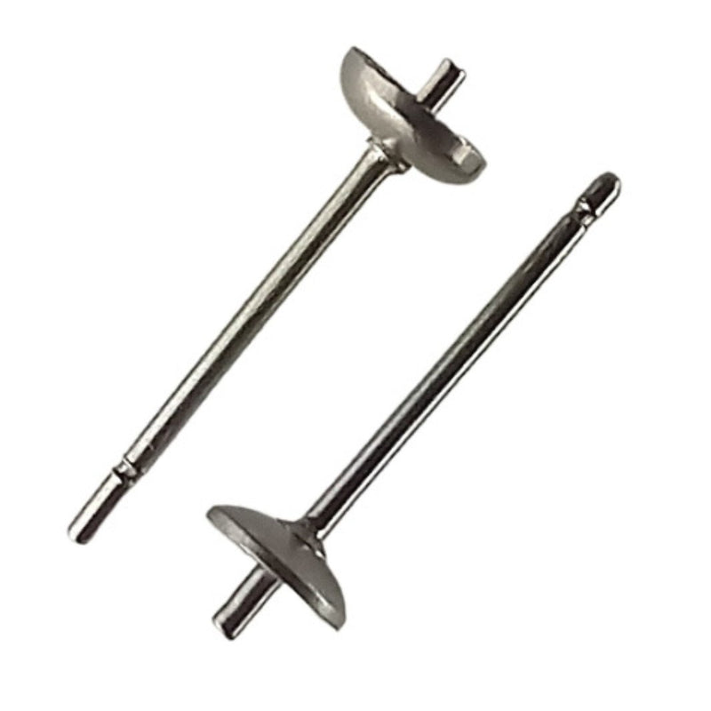 Cup & Peg Surgical Steel 4 mm Stud Earrings for Jewellery Making - TK Emporium