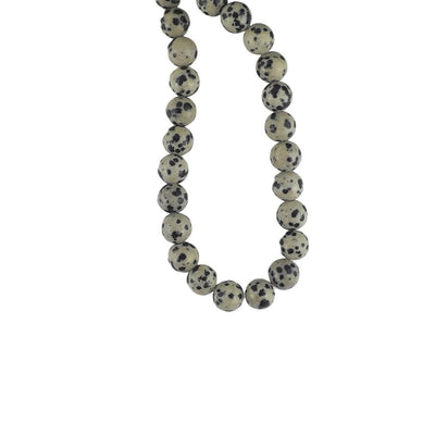 Dalmatian Stone (Jasper) Beads - 8mm - Large 2mm Hole - TK Emporium