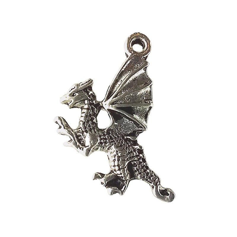 Dragon Charm Pendant 24 x 13 mm Tibetan Silver Zinc Alloy Metal - TK Emporium