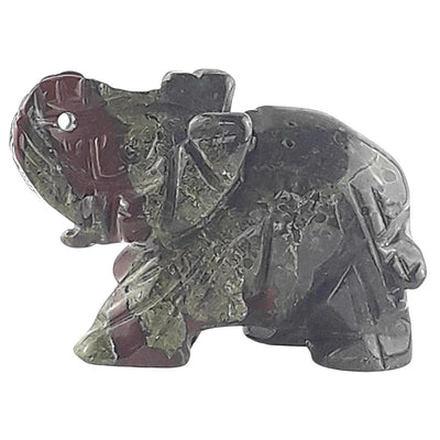 Dragons Blood Jasper Crystal Elephant Figurine, Gemstone Ornament - TK Emporium