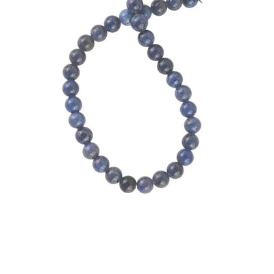 Dumortierite 8mm Gemstone Beads with Large 2mm Hole, Round Blue Beads - TK Emporium
