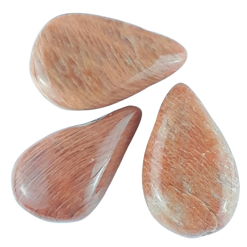 Feldspar Peach Crystal Teardrop Beads with Large 2 mm Drilled Hole - TK Emporium