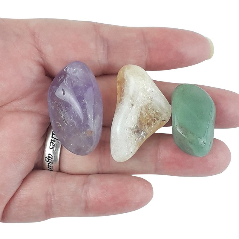 Fibromyalgia Crystal Set, 3 Stones with Information to Help Heal Fibro - TK Emporium