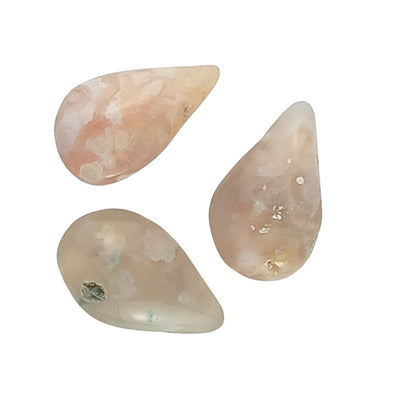 Flower Agate Crystal Teardrop Beads with Large 2 mm Drilled Hole - TK Emporium
