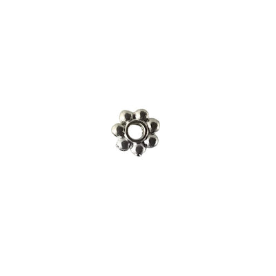 Flower Design 6 mm Tibetan Zinc Alloy Silver Colour Metal Spacer Beads - TK Emporium