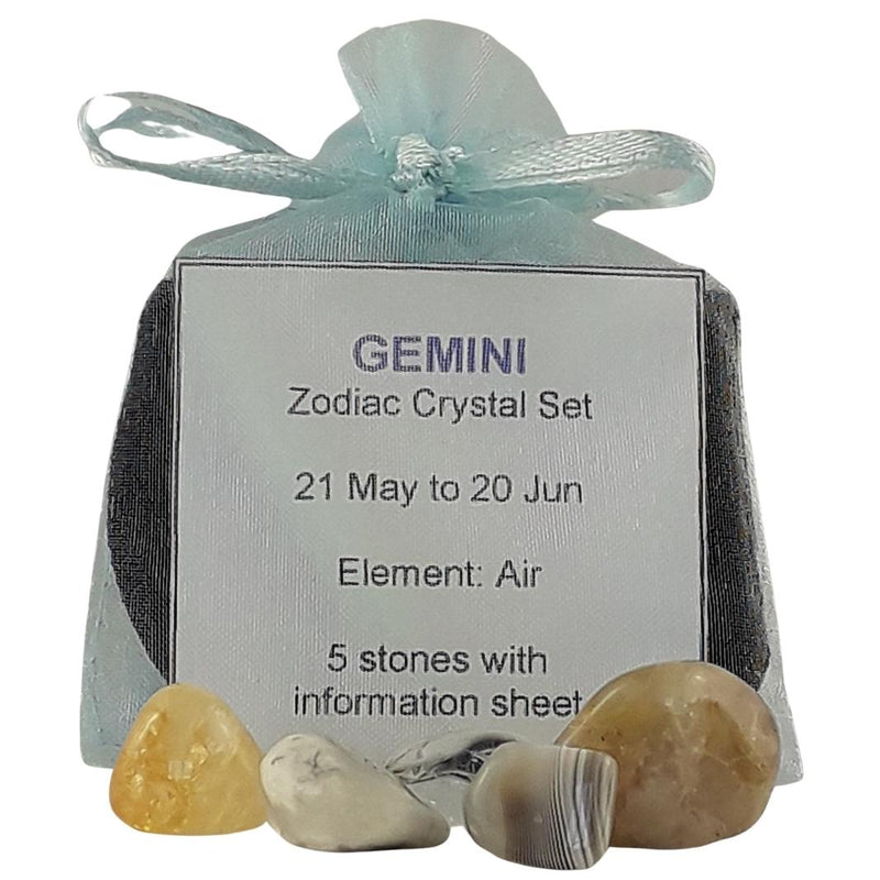 Gemini Zodiac Crystal Set, May June Gemstone Birthday Gift - TK Emporium
