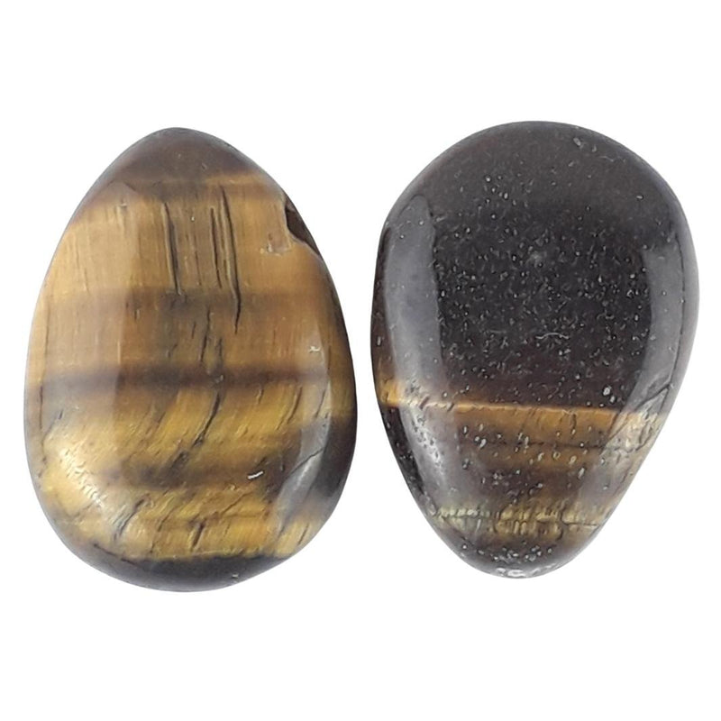 Gold Tigers Eye Drilled Crystal Tumblestone Beads with Large 2mm Hole - TK Emporium