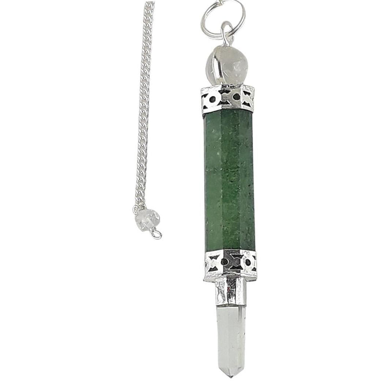 Green Aventurine 3-Piece Wand Shape Crystal Dowsing Pendulum - TK Emporium