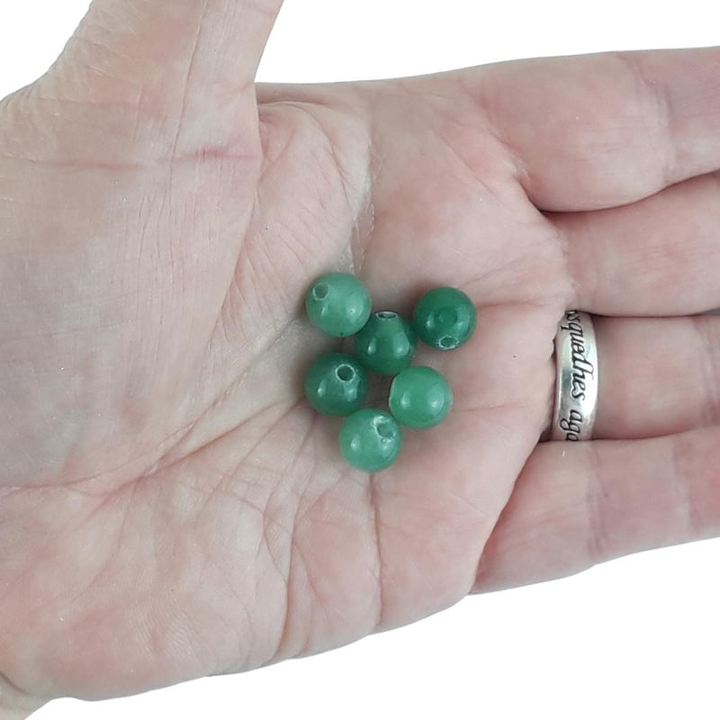 Green Aventurine Beads - 8mm - Large 2mm Hole - TK Emporium