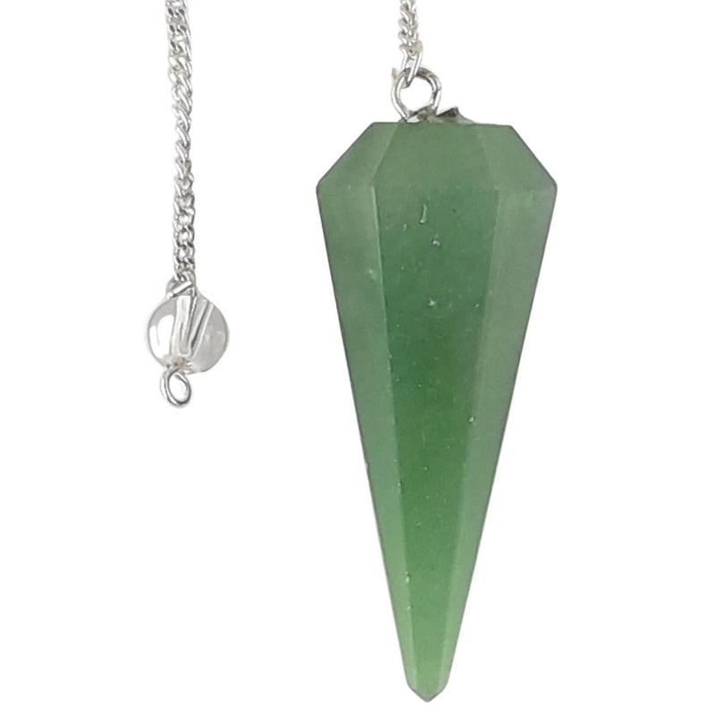 Green Aventurine Faceted Cone Shape Crystal Dowsing Pendulum - TK Emporium