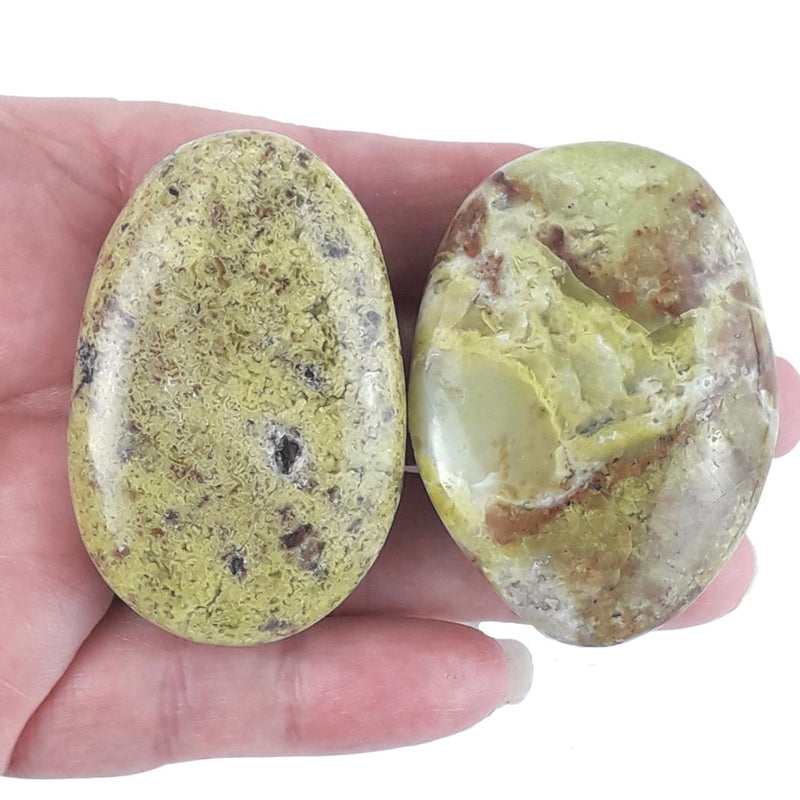 Green Opal Crystal Palm Stones from Madagascar - Choice of Sizes - TK Emporium