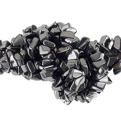 Hematite Grey Gemstone Bead Chips - Full Strand or Bag of 50 Pieces - TK Emporium