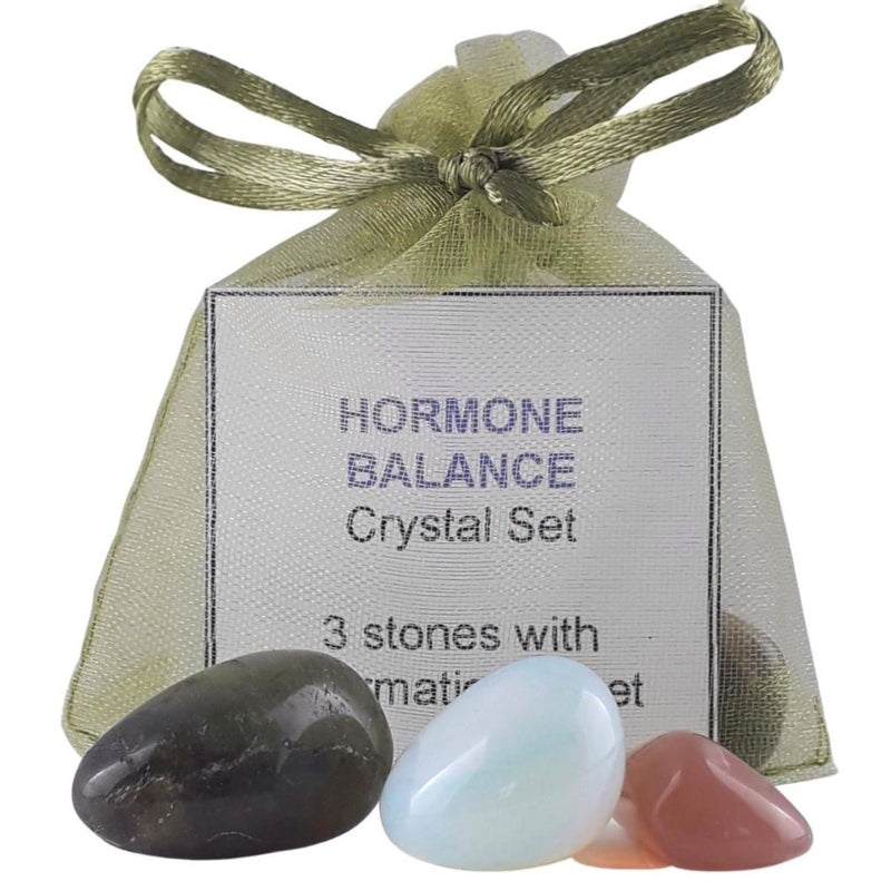 Hormone Balance Crystal Set, 3 Stones with Information Sheet - TK Emporium
