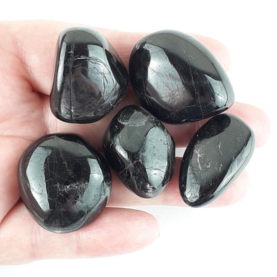 Hypersthene Crystal Tumblestones from Canada, Black Tumbled Stones - TK Emporium
