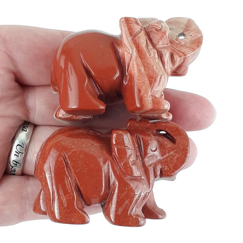 Jasper Crystal Elephant Figurine, Gemstone Elephant Ornament - TK Emporium
