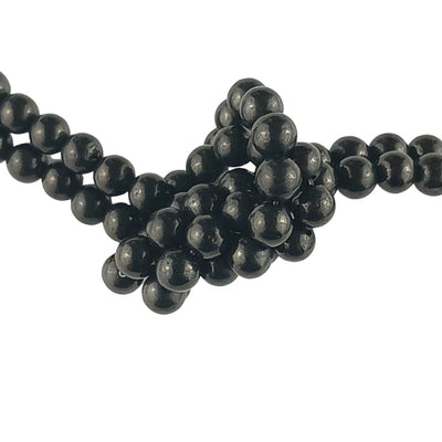 Jet Black A Grade Round 6 mm Gemstones Beads with 1 mm Hole - TK Emporium
