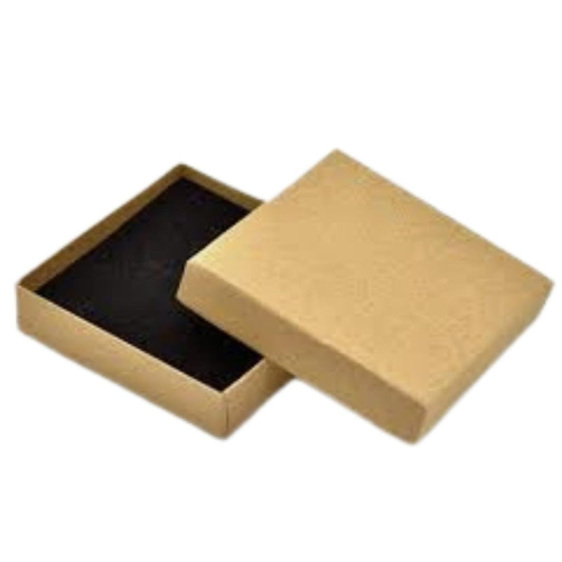 Jewellery Gift Box, Natural Brown Kraft Paper with Black Insert - TK Emporium