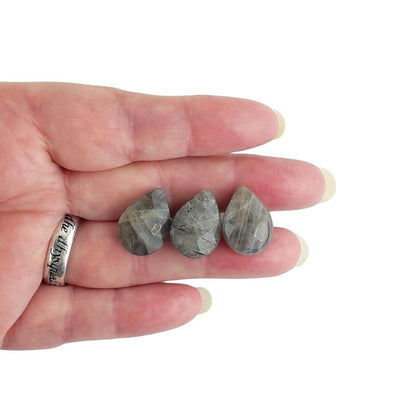 Labradorite Small Size 18 x 13mm Faceted Teardrop Gemstone Beads - TK Emporium