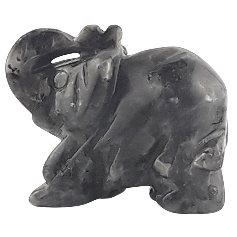 Larvikite (Norwegian Moonstone) Elephant Figurine, Gemstone Ornament - TK Emporium